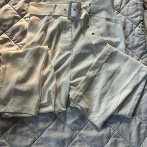 SHEIN Cream Women's Trousers with Belt